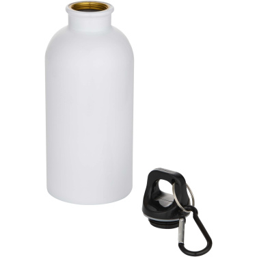 Logo trade promotional products image of: Oregon 400 ml sublimation RCS recycled single wall stainless steel water bottle with carabiner