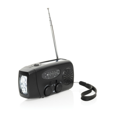 Logo trade promotional gifts image of: RescueWave RCS recycled plastic emergency radio