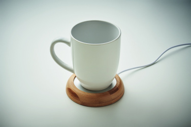 Logo trade promotional gifts image of: Bamboo mug warmer with USB
