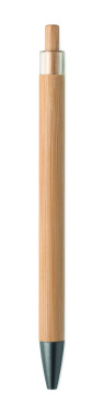 Logo trade advertising products image of: Push button bamboo pen