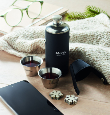 Logo trade promotional gift photo of: Hip flask with shot cups