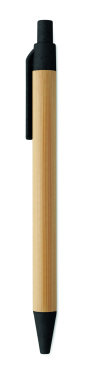 Logo trade corporate gifts image of: Push button ball pen in bamboo