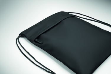 Logo trade corporate gifts image of: Drawstring bag in 600D RPET