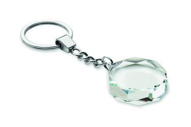 Logo trade promotional gifts image of: Glass round award key ring