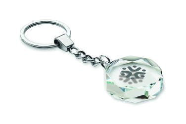 Logotrade corporate gift image of: Glass round award key ring