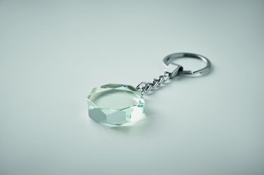 Logo trade promotional giveaway photo of: Glass round award key ring
