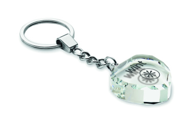Logotrade advertising products photo of: Glass heart award key ring