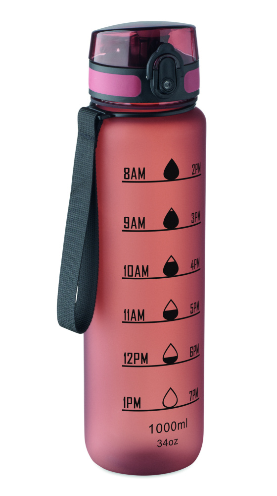 Logo trade promotional giveaways image of: Sports water bottle RPET 1L