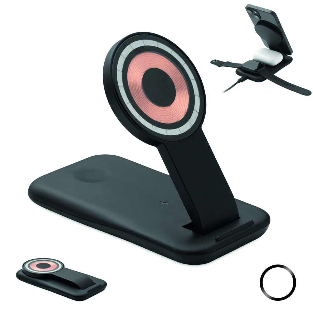 Logotrade promotional item picture of: 3 in 1 wireless charger 15W