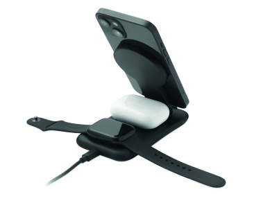 Logo trade promotional merchandise image of: 3 in 1 wireless charger 15W