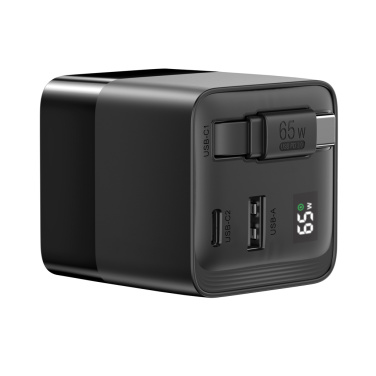 Logo trade promotional merchandise picture of: Urban Vitamin Mendocino 65W GaN charger retractable cable