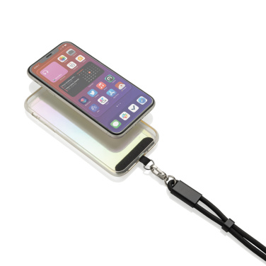 Logo trade promotional products image of: LoopAmp RCS RPET adjustable phone wrist strap 60W cable