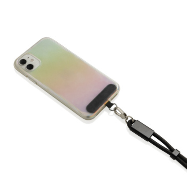 Logo trade promotional merchandise image of: LoopAmp RCS RPET adjustable phone wrist strap 60W cable
