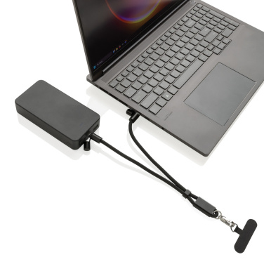 Logo trade promotional products image of: LoopAmp RCS RPET adjustable phone wrist strap 60W cable