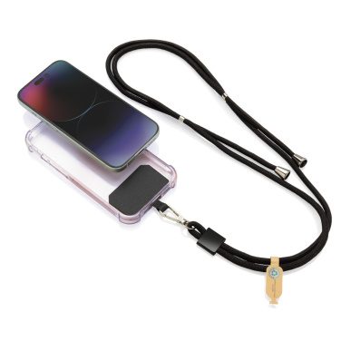 Logo trade business gift photo of: CarryLoop RCS recycled PET adjustable phone holder lanyard