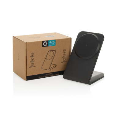 Logo trade corporate gift photo of: VoltPerch RCS recycled plastic 15W magnetic wireless charger