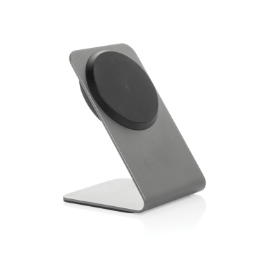 Logo trade promotional items image of: Terra aluminium 15W magnetic wireless charging phone stand