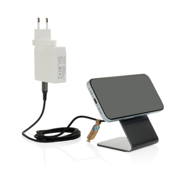 Logotrade corporate gift picture of: Terra aluminium 15W magnetic wireless charging phone stand