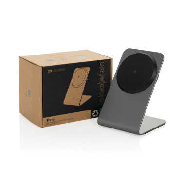 Logotrade promotional merchandise picture of: Terra aluminium 15W magnetic wireless charging phone stand