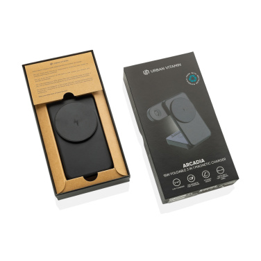 Logo trade promotional products image of: Urban Vitamin Arcadia RCS rplastic 15W 3in1 magnetic charger