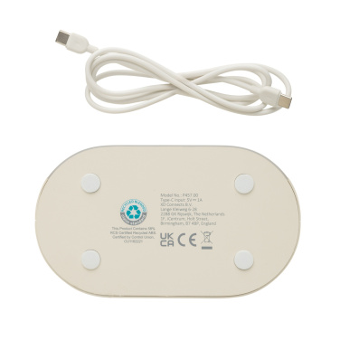 Logo trade promotional item photo of: LumaRise RCS reycled plastic white noise alarm clock