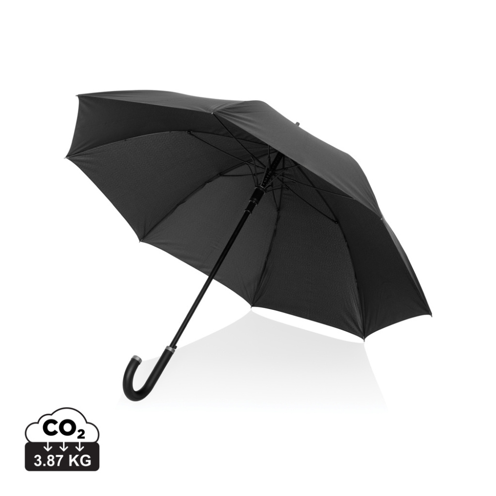 Logo trade corporate gifts image of: Swiss Peak Vero Aware™ RPET 25” umbrella w luxe handle