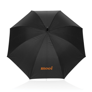 Logo trade business gifts image of: Swiss Peak Vero Aware™ RPET 25” umbrella w luxe handle
