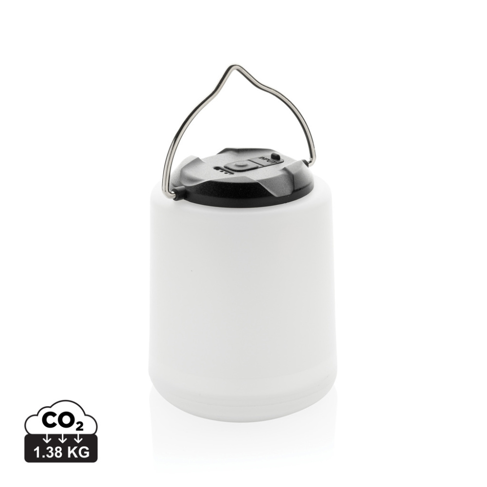 Logo trade corporate gift photo of: Limio RCS recycled plastic portable re-chargeable table lamp
