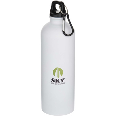 Logo trade business gifts image of: Oregon 750 ml matte RCS recycled single wall stainless steel water bottle with carabiner