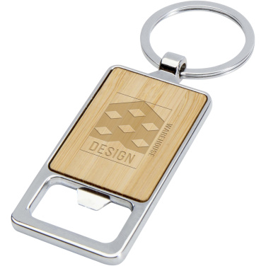 Logotrade promotional merchandise image of: Snapper bamboo keychain with bottle opener
