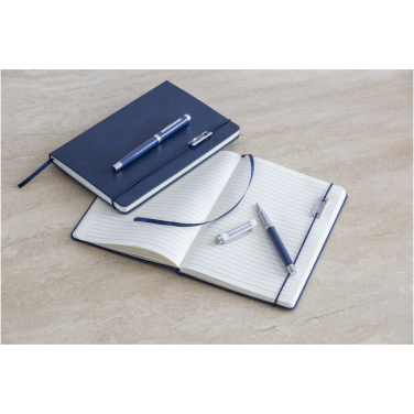Logo trade promotional items image of: Legato Elegance A5 hard cover notebook and rollerball pen set