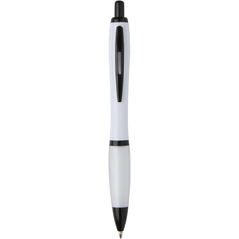 Logotrade promotional product image of: Nash recycled plastic ballpoint pen with black trims (black ink)