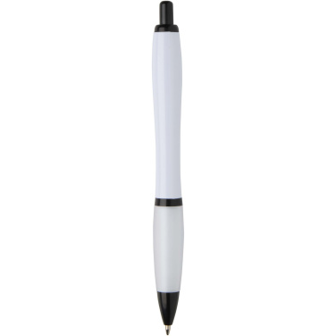 Logo trade business gifts image of: Nash recycled plastic ballpoint pen with black trims (black ink)