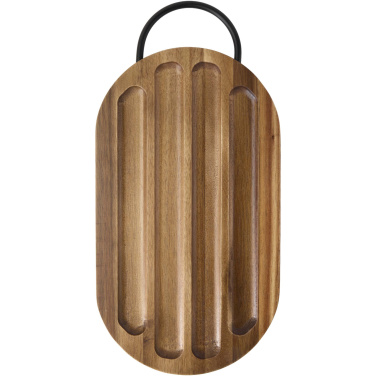 Logo trade promotional gifts picture of: Prestige acacia wood chopping board with bread knife