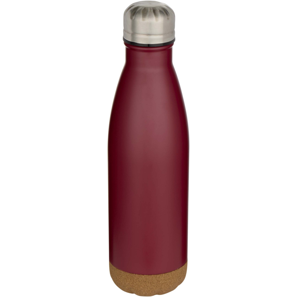 Logotrade promotional merchandise picture of: Cove 500 ml double wall vacuum insulated stainless steel water bottle with cork details