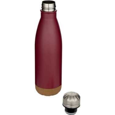 Logo trade promotional gift photo of: Cove 500 ml double wall vacuum insulated stainless steel water bottle with cork details