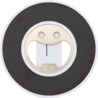 Logo trade corporate gifts image of: Ain recycled plastic magnetic phone stand with bottle opener