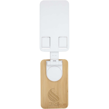 Logo trade corporate gifts picture of: Alfirk recycled plastic foldeable desk phone stand with bamboo details