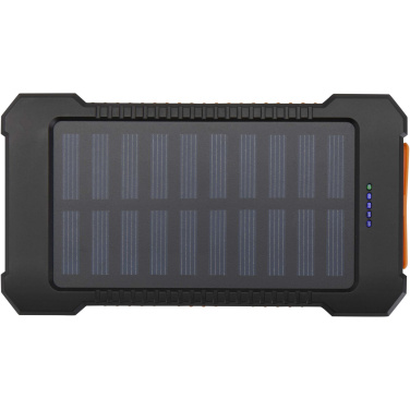 Logo trade promotional giveaways picture of: Altair 5000 mAh 10W recycled plastic rugged solar power bank with built-in torch