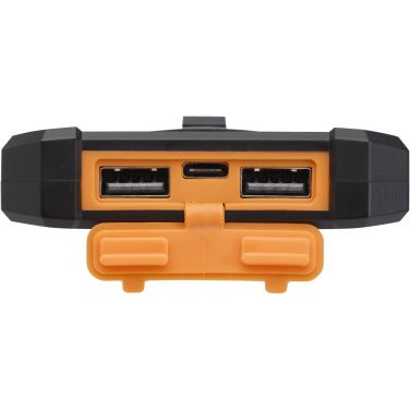 Logo trade promotional product photo of: Altair 5000 mAh 10W recycled plastic rugged solar power bank with built-in torch