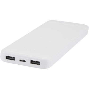 Logo trade promotional item photo of: Adhil 10.000 mAh 10W recycled plastic power bank with 2 built-in cables