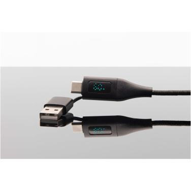 Logotrade promotional giveaway image of: SCX.design C51 60W 5-in-1 rPET fast charging cable with display
