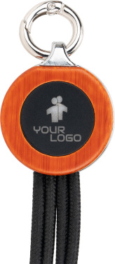 Logotrade promotional gifts photo of: 4-in-1 cable with elighted logo in a wooden casing