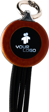 Logotrade promotional giveaway picture of: 4-in-1 cable with elighted logo in a wooden casing
