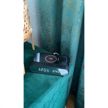 Logo trade corporate gift photo of: Alarm Clock and Wireless Charger ADELAIDE