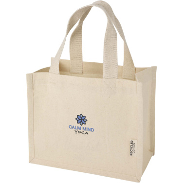 Logo trade business gifts image of: Odessa 220 g/m² GRS recycled cotton mini gusset tote bag 9L