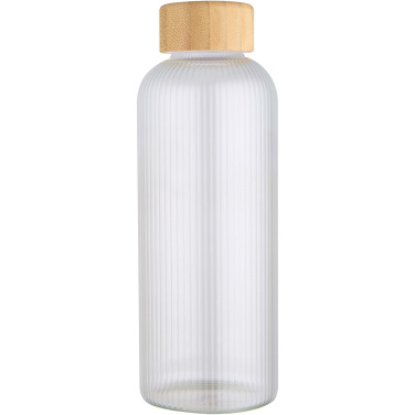 Logotrade advertising products photo of: Mirage 650 ml single-walled borosilicate glass bottle with bamboo lid