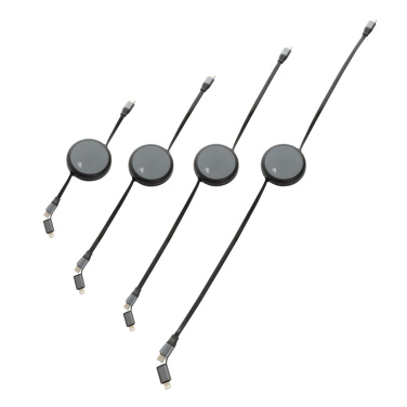 Logo trade promotional items picture of: Terra RCS recycled aluminium retractable 240W 2-in-1 cable