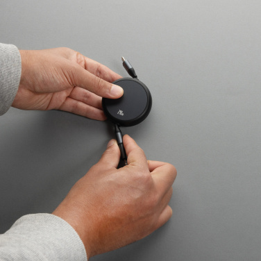 Logo trade promotional product photo of: Terra RCS recycled aluminium retractable 240W 2-in-1 cable