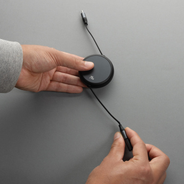 Logo trade corporate gifts picture of: Terra RCS recycled aluminium retractable 240W 2-in-1 cable